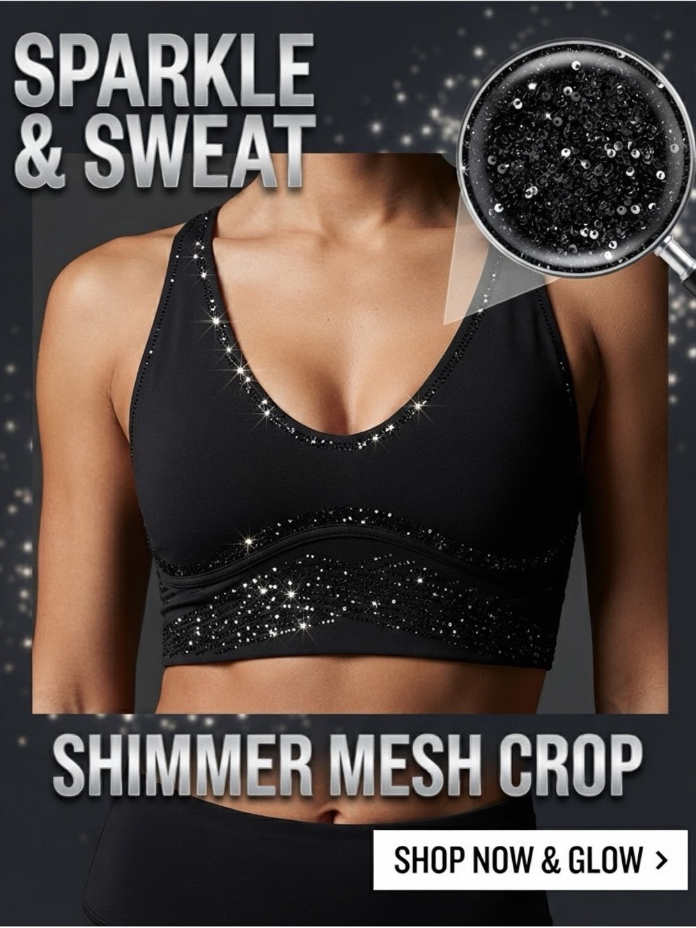 NWOT VSX Victoria's Secret Elevate Diamanté Flex Contours Plunge Sports Bra